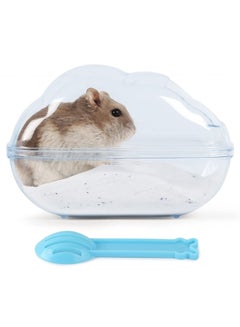 Buy Hamster Sand Bath Container Large Transparent Plastic Toilet with Scoop Set for Small Pet Animals Cage Accessories for Lemming Chinchilla Gerbil Little Animal Hamster Mouse Chinchilla in Saudi Arabia