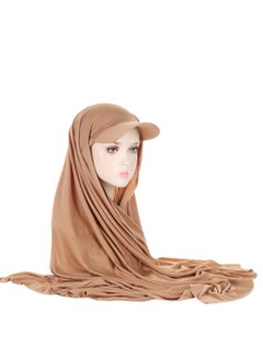 اشتري Solid Color Womens Muslim Headscarf Hat With Brim في الامارات