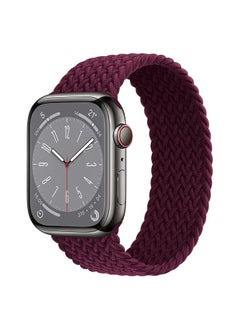 اشتري 45/42/44mm Solo Loop Fabric Braided Rubber Band For Apple Watch Series 8/1/2/3/4/5/6/7 (Large, Wine Red) في مصر