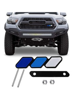 Buy Tri-Color Grille Badge Logo Decoration Accessories Car Truck Label For Tacoma 4runner And For Tundra Rav4, Three-Color Badge Logo For Highlander'S T-G3y White-blue-dark blue in Saudi Arabia