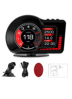 Buy Car Headup Display Digital GPS Speedometer Dual System Display with Speed/Clock/RPM/Water&Oil Temperature/Altitude/etc. Overspeed Alarm Acceleration Test Brake Test in Saudi Arabia