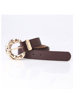 Buy Fashion Personality Student Decoration Trend Women Metal Buckle Belt 106cm Brown in UAE