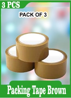 Buy Packing Tape Brown Strong Adhesive  48mm 100 Yards 92 Meter Long Each Pack of 3 in Saudi Arabia