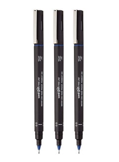 Buy 3-Piece Fineline Pen 0.5mm Tip Blue Ink in UAE
