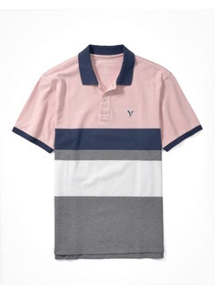 Buy AE Striped Colorblock Polo Shirt in Saudi Arabia