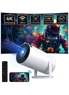 اشتري Mini Projector 120ANSI Lumens Android 11 Portable Mini Cinema 130 Inches Screen Display Lamp 4K Home Movie Theater Gaming Video Presentations 180 Degree Rotating Screen Mobile Phone Projection في الامارات