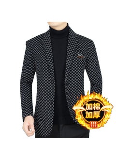 Buy New high-end mens suit jacket slim fit suit autumn and winter cotton and thickening work wear 2024 New Gray in UAE