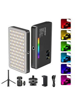 اشتري Andoer Y140 RGB LED Video Light Kit Pocket Video Conference Lighting CRI95+ 2500K-9000K Dimmable 26 Lighting Effects في السعودية