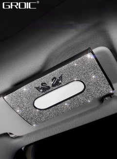 Buy Car Tissue Holder, Sparkling Bling Car Visor Tissue Holder, Crystals Tissue Case Bling Cute Car Accessories Diamond Napkin Case in UAE