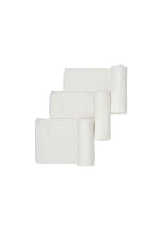 Buy Set of 3 Organic Bamboo Swaddle-	White Mist in UAE