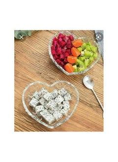 Buy Heart glass set 6 pieces transparent 15 cm 10416 in Egypt