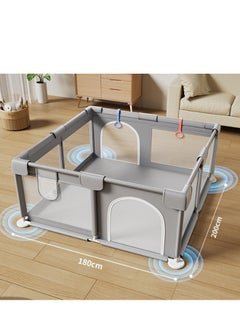 Buy Beauenty Playpen fance for Toddlers, Extra Large Baby Playard with Gate, 150 * 180 cm Infant Safety Activity Center, Sturdy Playpen with Anti-Slip Base, Children's Fences Packable & Portable in Saudi Arabia