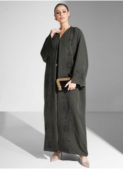 Buy Embellished Flared Sleeve Abaya in Saudi Arabia