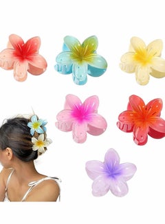 Buy Flower Hair Clip, 6 Pcs Hawaiian Plumeria Claw Clips, Matte No Slip Cute Wedding Bridesmaid Catch for Thick Thin in UAE