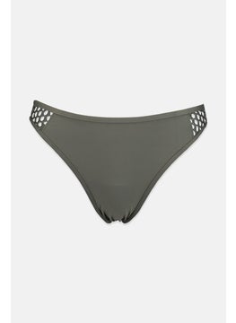 Buy Women Textured Bottom Swimwear, Green Khaki in Saudi Arabia