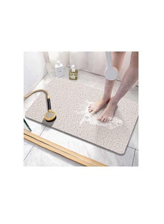 Non-Slip Bathtub Mat, 24x 16 inch, Shower Mats for Bath Tub, PVC Loofah  Bathroom Mats for Wet Areas, Quick Drying, Gray color