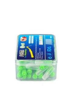 Buy 20Pcs/Box L Shape Push-Pull Interdental Brush 0.8MM Diameter Green in UAE