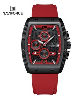 Buy Men's Chronograph Square Shape Silicone Wrist Watch NF8025 B/R/R - 42 Mm in UAE