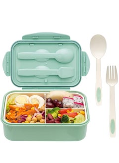 Buy 3-Grid Lunch Box With Lid ,Green in UAE