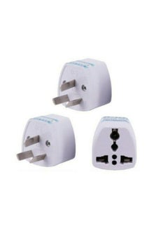 Buy 3 Pieces Universal 3 Pin AU white Travel adapter for Australia, New Zealand in UAE