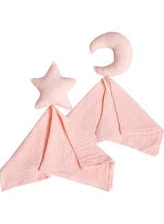 Buy Baby Lovey Blanket for Boys and Girls, Cotton Muslin Security Blanket for Babies, Soft Breathable Lovie Soothing Towel for Newborn and Infant, Star&Moon(Pink) in Saudi Arabia