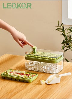 اشتري Ice Cube Tray with Lid and Storage Box, One Click Easy Release 64 Small Nugget Ice, 2 Tray Ice Cube Molds with Container and Scoop في السعودية