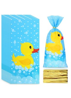 Buy 100 Pieces Yellow Duck Cellophane Treat Bags Duck Candy Bags Goodie Bags Birthday Party Favors Bags With 100 Pieces Gold Twist Ties For Baby Shower Birthday Rubber Duck Party Favors Decorations in UAE