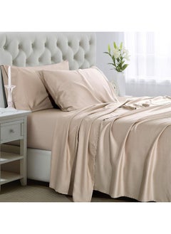 Buy Ibama Bed Sheets Set 3 Pieces With Bamboo Fibers Including Pillowcases For Dorm Room Including 1 X Fitted Sheet 1 X Pillowcase 1 X Flat Sheet Breathable And Machine Washable Twin Size in Saudi Arabia