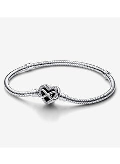 Buy Sparkling Infinity Heart Clasp Snake Chain Women's Bracelet for Pandora Moments 592645C01 in Saudi Arabia