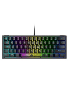 اشتري 62 Keys RGB Lighted Gaming Mini Keyboard Black في الامارات