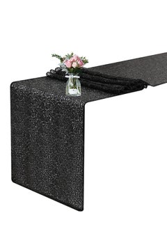 Buy Sequin Table Runner, 3 Pack Satin Table Runner, 12" x 72"Sequin Table Cloth, Rectangle Tables Sparkle Table Covers, for Birthday, Wedding, Banquet, Holiday Party Decorations Baby Shower (Black) in Saudi Arabia