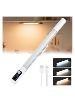 Buy Motion Sensor Light Indoor, Cupboard Kitchen Lights with Digital Display, 2000mAh Rechargeable Closet Lights, 3 Color Modes, for Kitchen,Wardrobe,Cabinet White in Saudi Arabia