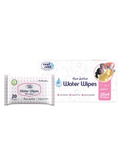 Buy Water Wipes Baby Wipes 20s - Pack Of 4 in UAE