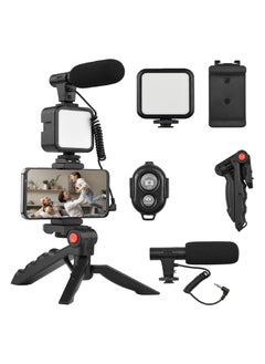 Buy SURPN Vlogging Kit for iPhone, Android (With Tripod), with Mini LED Video Light + Cardioid Microphone + Phone Clip + Tripod for Live Broadcasting, Video... in Egypt