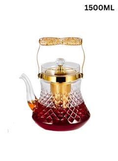 Buy Tea 1500ml Glass Teapot with Removable Infuser, Stovetop Safe Tea Kettle, Blooming and Loose Leaf Tea Maker Set,with Stainless Steel Filter in Saudi Arabia