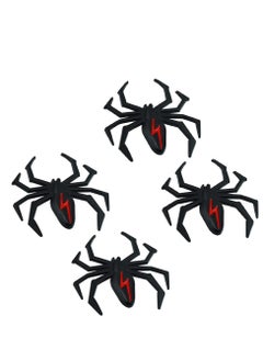 اشتري 4 pcs Car 3D Logo Metal Spider Emblem Badge Sticker, 3D Logo Metal Chrome Spider Badges Sticker, Self Adhesive Black Spider Badge Cartoon Premium Automotive Motorcycle Decals,Black في الامارات