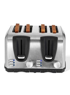 Buy 4 Slice Stainless Steel Toaster With Extra Wide Slot Automatic Toaster With 7 Browning Setting Defrost, Reheat, Cancel Function With Removable Crumb Tray Silver in UAE