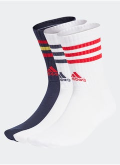 اشتري 3-Stripes Cushioned Crew Socks 3 Pairs في مصر