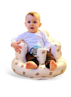 Buy Baby Inflatable Seat for Babies 3 to 36 Months, Built in Air Pump Infant Back Support Sofa Toddler Chair for Sitting Up, Baby Shower Chair Floor Seater Gifts (Bear Cub) in UAE
