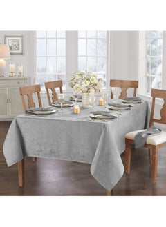 اشتري Grey Elegance Damask Table Fabric Tablecloth Home Fashions Rectangle في السعودية