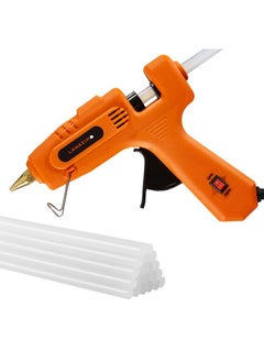 Buy Dual Temperature Glue Gun with LED on/off Switch - 60/100W - with 16-Piece Glue Sticks - Orange in Saudi Arabia