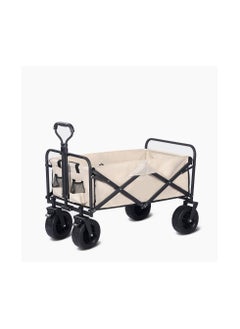 Buy Outdoor Utility Wagon Foldable for Camping Heavy Duty Folding Cart Wagon with 8'' Widened All-Terrain Wheels Utility Grocery Wagon Picnic Trailer with Push Handle and Brakes (Large 150L) in UAE