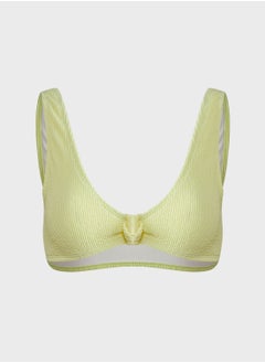 Buy Textured Knot Front Plunge Bikini Top in Saudi Arabia