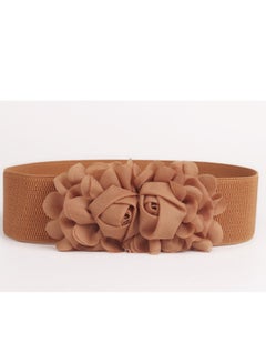 Buy Decorative Female Simple All Kinds Of Elastic Belt rose Elastic Waist Seal 60g Brown in UAE