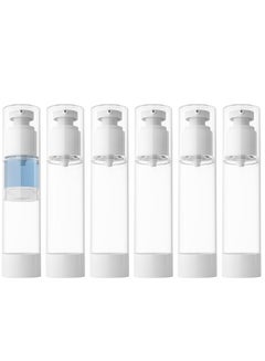 Buy 3.4 Oz 100ml Clear Airless Cosmetic Cream Pump Bottle Travel Size Dispenser Refillable Containers for Foundation Shampoo (Pack of 6) in Saudi Arabia