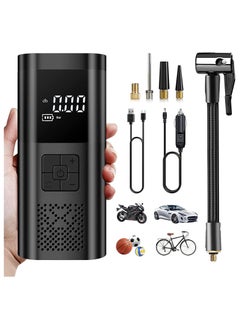 اشتري Tire Inflator Portable Air Compressor, Max 150 PSI Electric Air Pump with Auto-Stop Design, Smart Air Pump with 6000mAh Battery and LED Light, Cordless Tire Pump for Car Bike Motorcycle Balls في الامارات