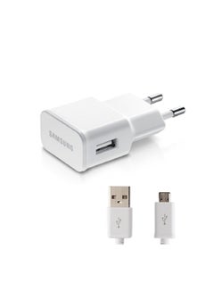 Buy SAMSUNG CHARGER WITH MICRO CABLE,  Usb to Android Cable Fast Charging, Compatible with Samsung , Support Fast Power Delivery Charging Android Cable - WHITE in UAE