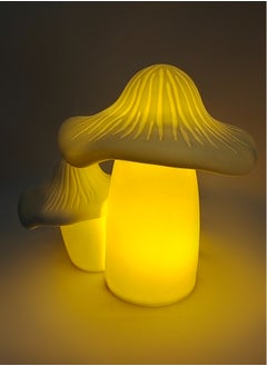 اشتري Handcrafted Ceramic Parent-Child Mushroom Night Light - Place on Children's Bedside, Accompanying Sweet Sleep في السعودية