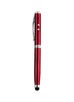 اشتري 4-In-1 Multipurpose LED Stylus Ball Pen Red/Silver في الامارات