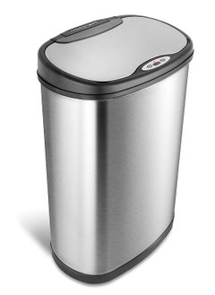 Buy Ninestars Automatic Touchless Infrared Motion Sensor Trash Can Electric Modern Stain Resistant Garbage Bin for Kitchen Office Living Room 13 Gal 50L Stainless Steel in UAE